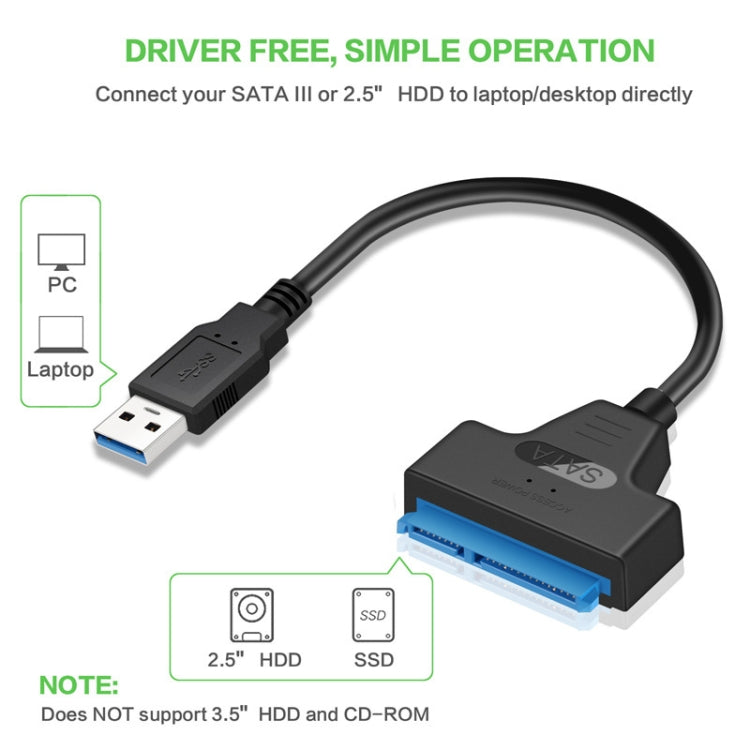 プロフェッショナル SATA to USB 3.0 ケーブルアダプター 2.5インチ SSD ハードドライブ拡張コネクター, 2.5インチ