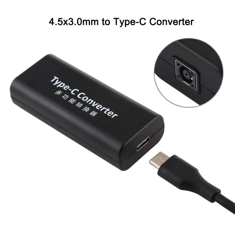 DC 4.5 x 3.0mm 電源ジャック メス to USB-C / Type C メス 電源コネクターアダプター 15cm USB-C / Type C ケーブル付き, 4.5x3.0mm