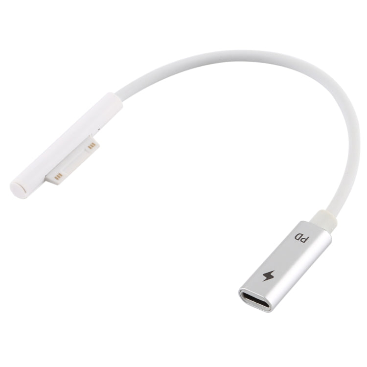 USB-C / Type-C メス to 6ピン オス ノートパソコン PD 急速充電ケーブル Microsoft Surface Pro 9 / 8 / 7 / 6 / 5 / 4 / 3 用, ケーブル長さ: 0.2m, Pro 9 / 8 / 7 / 6 / 5 / 4 / 3 から USB-C / Type-C メス ブラック