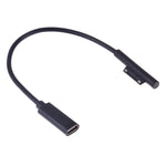 USB-C / Type-C メス to 6ピン オス ノートパソコン PD 急速充電ケーブル Microsoft Surface Pro 9 / 8 / 7 / 6 / 5 / 4 / 3 用, ケーブル長さ: 0.2m, Pro 9 / 8 / 7 / 6 / 5 / 4 / 3 から USB-C / Type-C メス ブラック