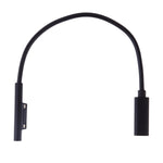 USB-C / Type-C メス to 6ピン オス ノートパソコン PD 急速充電ケーブル Microsoft Surface Pro 9 / 8 / 7 / 6 / 5 / 4 / 3 用, ケーブル長さ: 0.2m, Pro 9 / 8 / 7 / 6 / 5 / 4 / 3 から USB-C / Type-C メス ブラック
