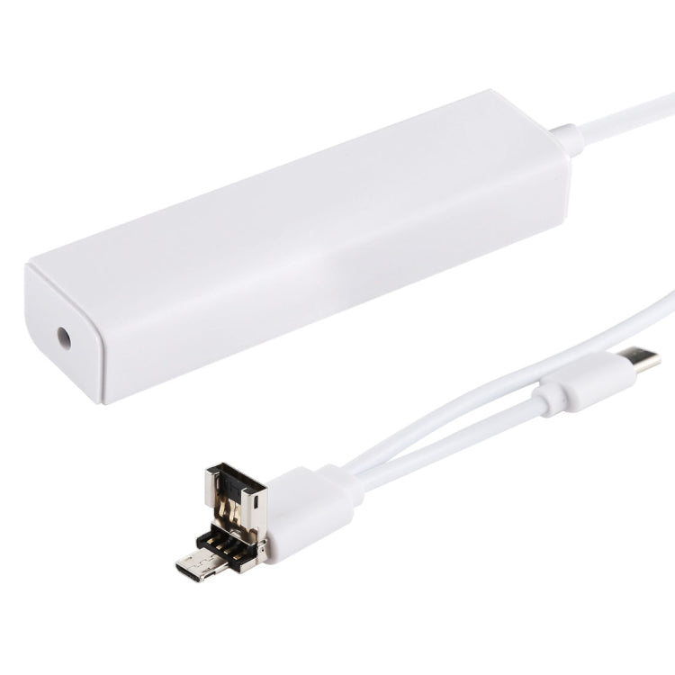 3 in 1 USB-C / Type-C + マイクロUSB + 4 x USB 2.0 ポート ハブコンバーター, ケーブル長さ: 12cm, 3 in 1 (ホワイト), 3 in 1 (ブラック)