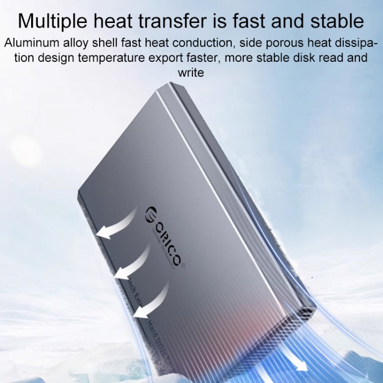 ORICO DD25 C3 2.5インチ Type-C to Type-C および USB メカニカル SSD エンクロージャー, 対応容量: 6TB