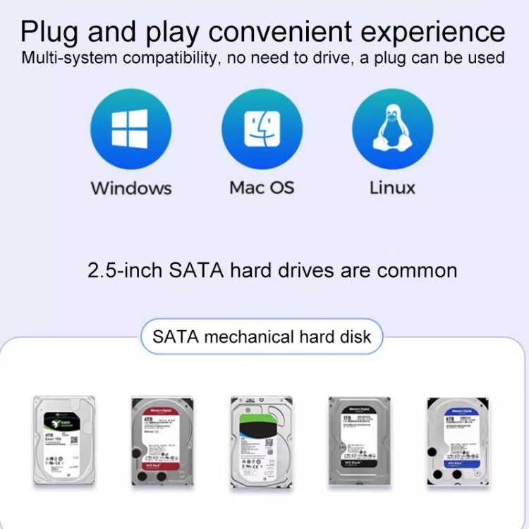 ORICO DD25 C3 2.5インチ Type-C to Type-C および USB メカニカル SSD エンクロージャー, 対応容量: 6TB