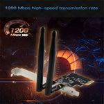 EDUP EP-9607 1200Mbps デュアルバンド PCI-E Express 無線アダプター ネットワークカード 2 x 6dBiアンテナ付き EP-9607 1200Mbps