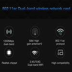 EDUP EP-9607 1200Mbps デュアルバンド PCI-E Express 無線アダプター ネットワークカード 2 x 6dBiアンテナ付き EP-9607 1200Mbps