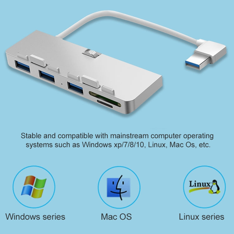 Rocketek iMac用 USB3.0 x 3 + SD / TF 多機能ハブ拡張ドック, USB3.0 x 3 + SD / TF