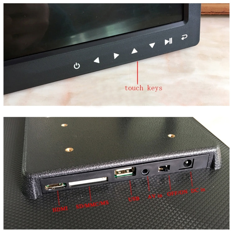 17.0インチ LEDディスプレイ デジタルフォトフレーム 7キータッチボタン操作／ホルダー／リモコン付き、Allwinnerテクノロジー製、USB／SDカード入力／OTG対応、US/EU/UKプラグ、17.0インチ
