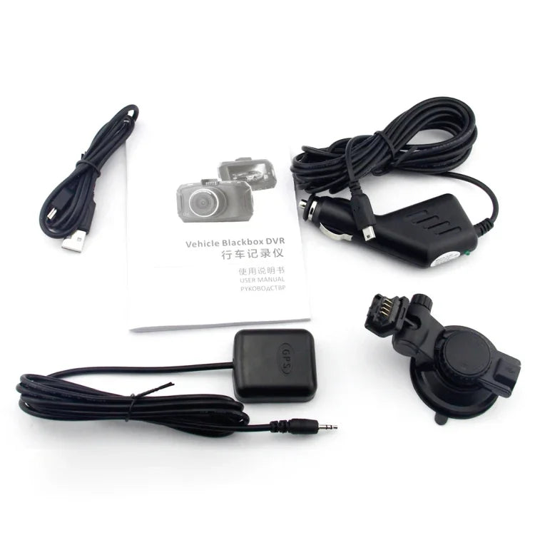 GS90C Car DVR Camera 2.7 inch LCD Screen HD 2304 x 1296P 170 Degree Wide Angle Viewing, Support Motion Detection / TF Card / G-Sensor / HDMI, GS90C
