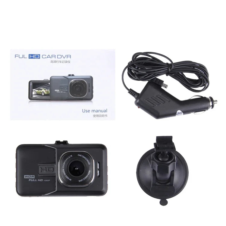 カーDVRカメラ 3.0インチLCD HD 720P 3.0MPカメラ 170度広角視野、ナイトビジョン／動体検知／TFカード／HDMI／Gセンサー対応、3.0インチ