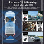 X12 2K Ultra HD Panoramic Triple Recording WiFi Car Driving Recorder Support Mobile APP, X12