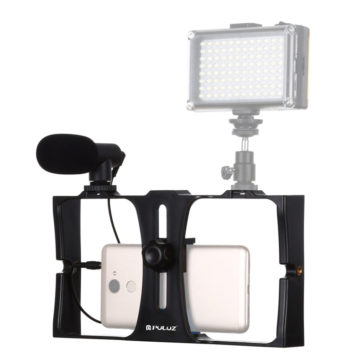 PULUZ 2-in-1 ライブ配信スマートフォンビデオリグ + マイクキット iPhone、Galaxy、Huawei、Xiaomi、HTC、LG、Google、その他スマートフォン対応、Vloggingリグ＋マイク、Vloggingリグ＋マイク（US）
