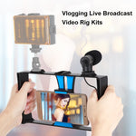 PULUZ 2-in-1 ライブ配信スマートフォンビデオリグ + マイクキット iPhone、Galaxy、Huawei、Xiaomi、HTC、LG、Google、その他スマートフォン対応、Vloggingリグ＋マイク、Vloggingリグ＋マイク（US）