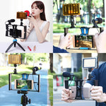PULUZ 2-in-1 ライブ配信スマートフォンビデオリグ + マイクキット iPhone、Galaxy、Huawei、Xiaomi、HTC、LG、Google、その他スマートフォン対応、Vloggingリグ＋マイク、Vloggingリグ＋マイク（US）