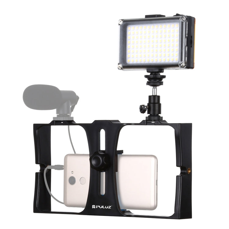 PULUZ 2イン1 Vloggingライブ配信用LEDセルフィーライト スマートフォンビデオリグキット コールドシュートリポッドヘッド付き iPhone、Galaxy、Huawei、Xiaomi、HTC、LG、Google、その他スマートフォン対応、Vloggingリグ＋ライト