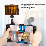 PULUZ 2イン1 Vloggingライブ配信用LEDセルフィーライト スマートフォンビデオリグキット コールドシュートリポッドヘッド付き iPhone、Galaxy、Huawei、Xiaomi、HTC、LG、Google、その他スマートフォン対応、Vloggingリグ＋ライト