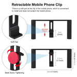 PULUZ 4イン1 Vloggingライブ配信用4.7インチ（12cm）リングLEDセルフィーライト スマートフォンビデオリグハンドルスタビライザー アルミブラケットキット マイク＋三脚マウント＋コールドシュートリポッドヘッド付き、リングLEDアルミブラケットキット