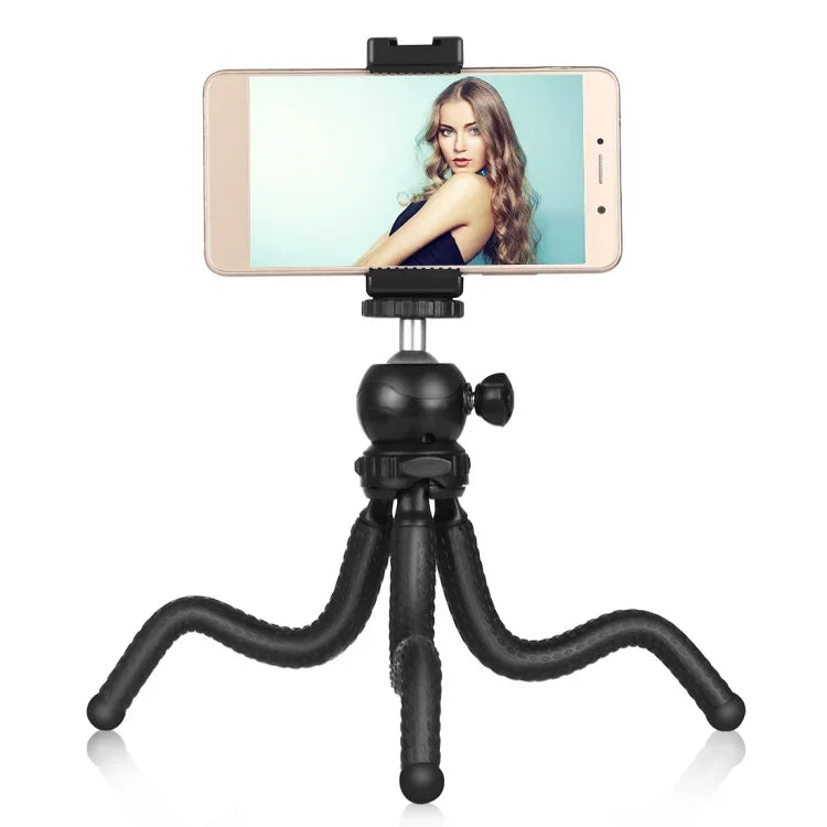 PULUZ ミニタコ型フレキシブル三脚ホルダー ボールヘッド＆スマホクランプ付き + 三脚マウントアダプター＆ロングスクリュー SLRカメラ、GoPro、携帯電話対応 サイズ：25cmx4.5cm、25cm三脚＋スマホクランプ