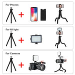 PULUZ ミニオクトパス フレキシブル三脚ホルダー ボールヘッド＆スマホクランプ付き + 三脚マウントアダプター＆ロングスクリュー SLRカメラ、GoPro、携帯電話用、サイズ：30cmx5cm、30cm三脚＋スマホクランプ