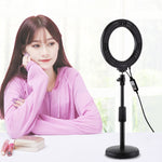 PULUZ 6.2インチ 16cm RGBWライト＋丸型ベース デスクトップホルダー USB調光式LEDリング ビデオ撮影用ライト 冷却シュー三脚ボールヘッド＆リモコン付き、デスクトップマウント＋6.2インチRGBW／リモコン付き