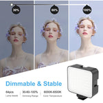 PULUZ 4イン1 Vloggingライブ配信用LEDセルフィーフィルライト スマートフォンビデオリグキット マイク＋三脚マウント＋コールドシュートリポッドヘッド付き iPhone、Galaxy、Huawei、Xiaomi、HTC、LG、Google、その他スマートフォン対応、4イン1フィルライトリグキット