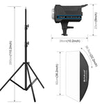 PULUZ 120Wフォトスタジオストロボフラッシュライトキット ソフトボックスリフレクター＆三脚付き、長方形120W 2700K-6500Kライトキット EUプラグ、長方形120W 2700K-6500Kライトキット UKプラグ、長方形120W 2700K-6500Kライトキット USプラグ