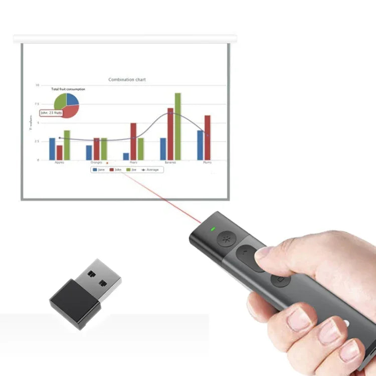DOOSL DSIT036 Red Laser Pointer 2.4GHz Wireless Presenter PowerPoint Clicker, Red Laser