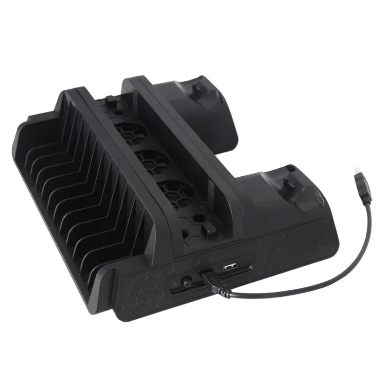 DOBE TP4-882 3-in-1 ゲームコンソール冷却ファン + ゲーム収納スロット + ゲームコントローラー充電ドック for Sony PS4 / PS4 Pro / PS4 Slim、PS4 / PS4 Pro / PS4 Slim対応