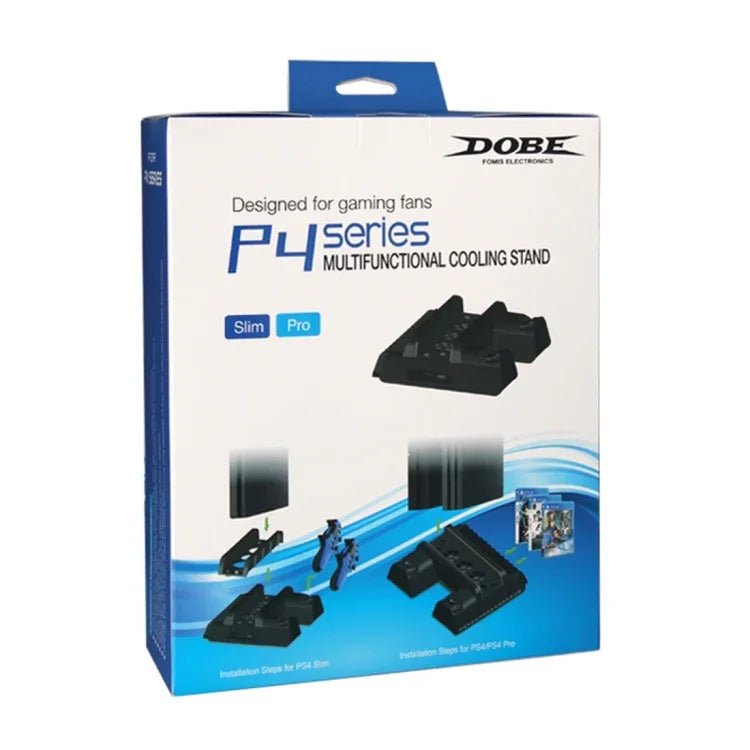 DOBE TP4-882 3-in-1 ゲームコンソール冷却ファン + ゲーム収納スロット + ゲームコントローラー充電ドック for Sony PS4 / PS4 Pro / PS4 Slim、PS4 / PS4 Pro / PS4 Slim対応