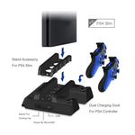 DOBE TP4-882 3-in-1 ゲームコンソール冷却ファン + ゲーム収納スロット + ゲームコントローラー充電ドック for Sony PS4 / PS4 Pro / PS4 Slim、PS4 / PS4 Pro / PS4 Slim対応