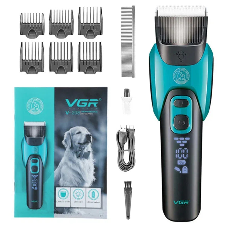 VGR V-208 プロフェッショナルペットバーバー電動ヘアクリッパー、V-208（ブルー）、V-208（レッド）