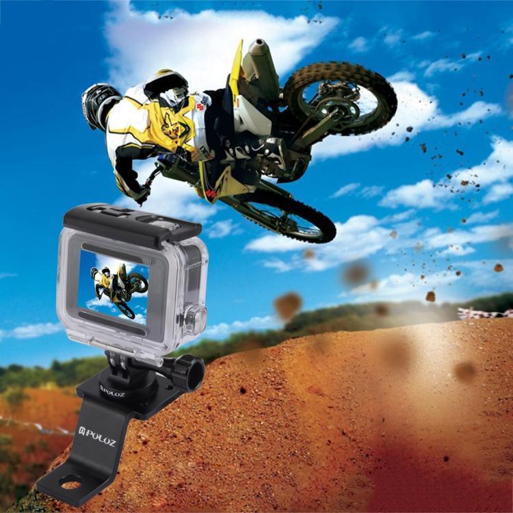 PULUZ アルミ合金バイク固定ホルダーマウント 三脚アダプター＆ネジ付き GoPro、Insta360、DJIおよびその他のアクションカメラ用 固定マウント2（ブラック）、固定マウント2（シルバー）、固定マウント2（レッド）、固定マウント2（ブルー）、固定マウント2（ゴールド）