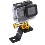 PULUZ アルミ合金バイク固定ホルダーマウント 三脚アダプター＆ネジ付き GoPro、Insta360、DJIおよびその他のアクションカメラ用 固定マウント2（ブラック）、固定マウント2（シルバー）、固定マウント2（レッド）、固定マウント2（ブルー）、固定マウント2（ゴールド）