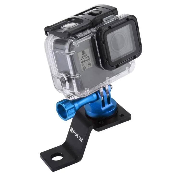 PULUZ アルミ合金バイク固定ホルダーマウント 三脚アダプター＆ネジ付き GoPro、Insta360、DJIおよびその他のアクションカメラ用 固定マウント2（ブラック）、固定マウント2（シルバー）、固定マウント2（レッド）、固定マウント2（ブルー）、固定マウント2（ゴールド）