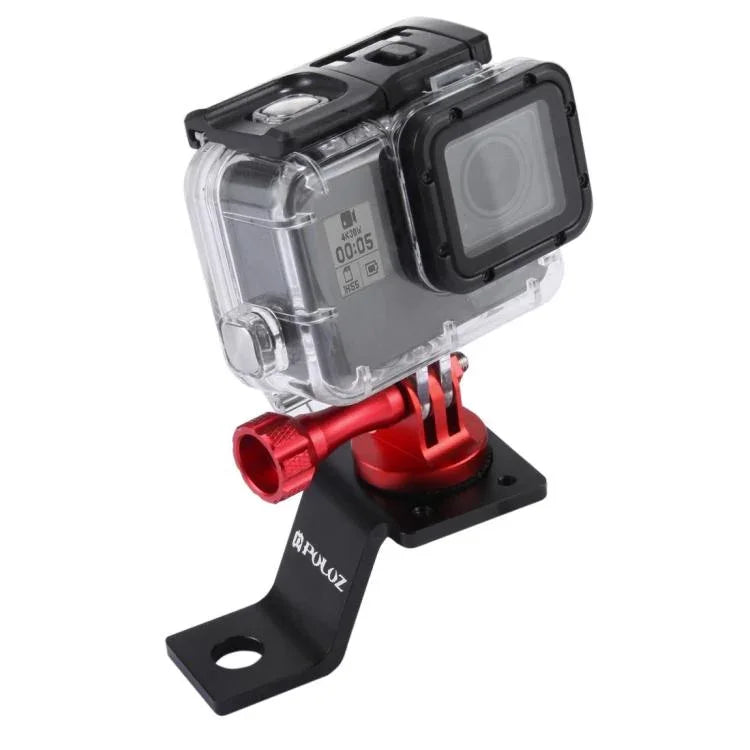 PULUZ アルミ合金バイク固定ホルダーマウント 三脚アダプター＆ネジ付き GoPro、Insta360、DJIおよびその他のアクションカメラ用 固定マウント2（ブラック）、固定マウント2（シルバー）、固定マウント2（レッド）、固定マウント2（ブルー）、固定マウント2（ゴールド）