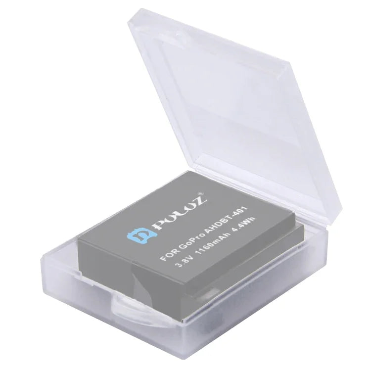 PULUZ ハードプラスチック透明バッテリー収納ボックス（GoPro HERO4バッテリー用）、AHDBT-301/201、AHDBT-401