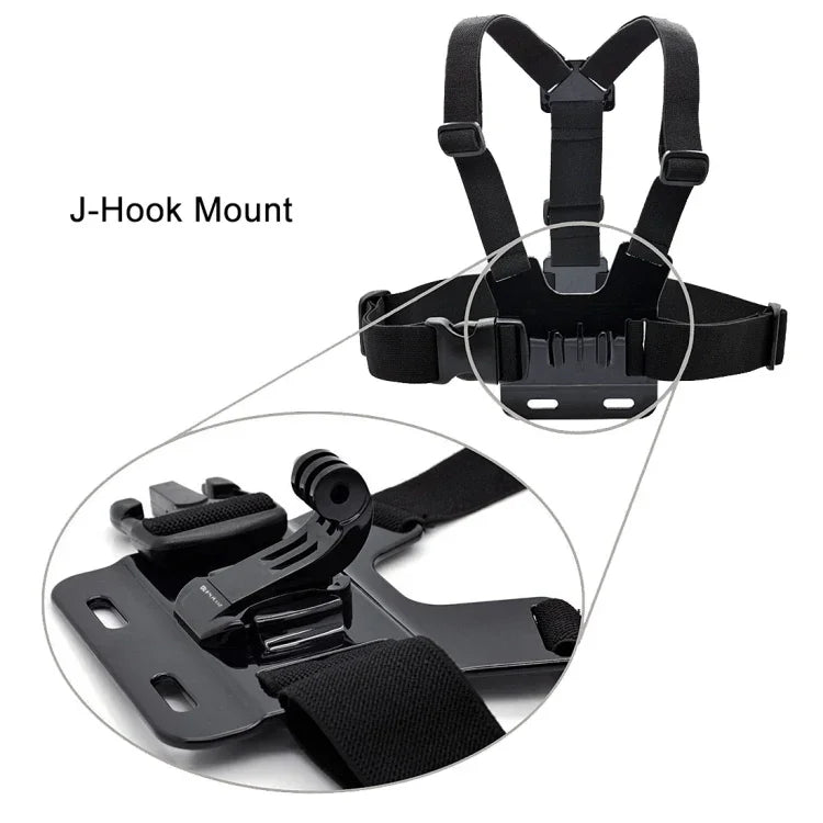 PULUZ ブラック 縦面用 Jフック バックルマウント PULUZ アクションスポーツカメラ用 Jaws フレックスクランプマウント GoPro、Insta360、DJI 他アクションカメラ対応 Jフックマウント