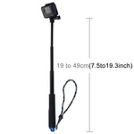 PULUZ ハンドヘルド伸縮ポール モノポッド GoPro、Insta360、DJI 他アクションカメラ対応 長さ: 19-49cm