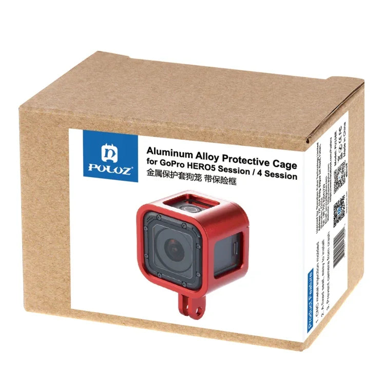 PULUZ ハウジングシェル CNCアルミ合金 保護ケージ 保険フレーム付き GoPro HERO5 Session /HERO4 Session /HERO Session対応 HERO4 Session用フレーム付き HERO5 Session用フレーム付き HERO5 Session用
