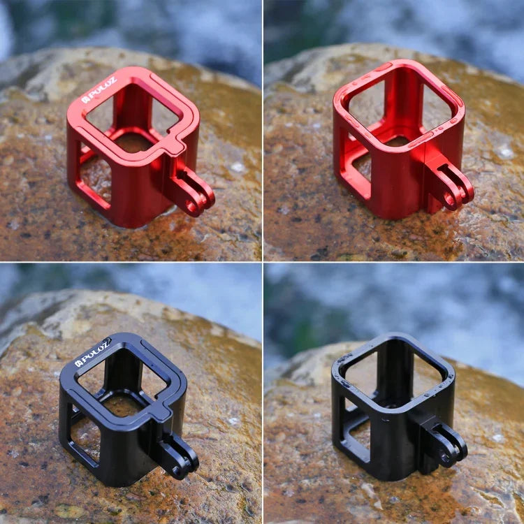 PULUZ ハウジングシェル CNCアルミ合金 保護ケージ 保険フレーム付き GoPro HERO5 Session /HERO4 Session /HERO Session対応 HERO4 Session用フレーム付き HERO5 Session用フレーム付き HERO5 Session用