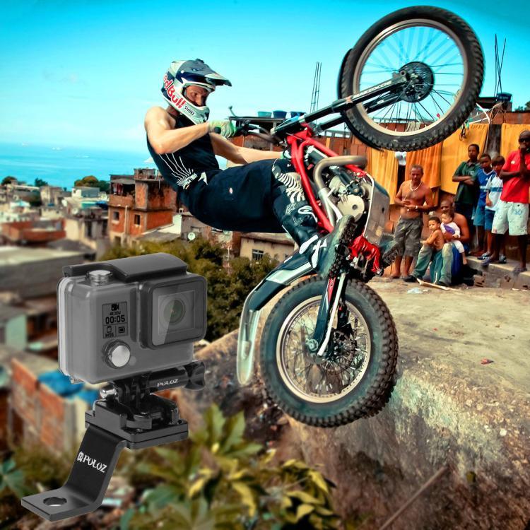 PULUZ 固定金属製バイクホルダーマウント GoPro、Insta360、DJIおよびその他のアクションカメラ対応, 固定マウント1(ブラック), 固定マウント1(シルバー), 固定マウント1(レッド), 固定マウント1(ブルー), 固定マウント1(ゴールド)