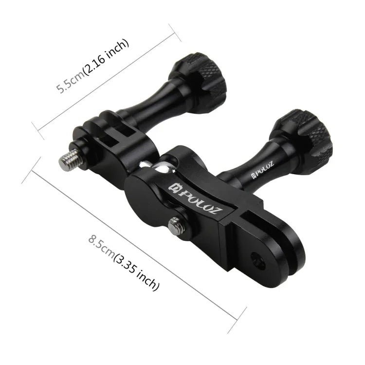 PULUZ CNCアルミボールジョイントマウント 2本の長ネジ付き GoPro、Insta360、DJIおよびその他のアクションカメラ対応, CN在庫