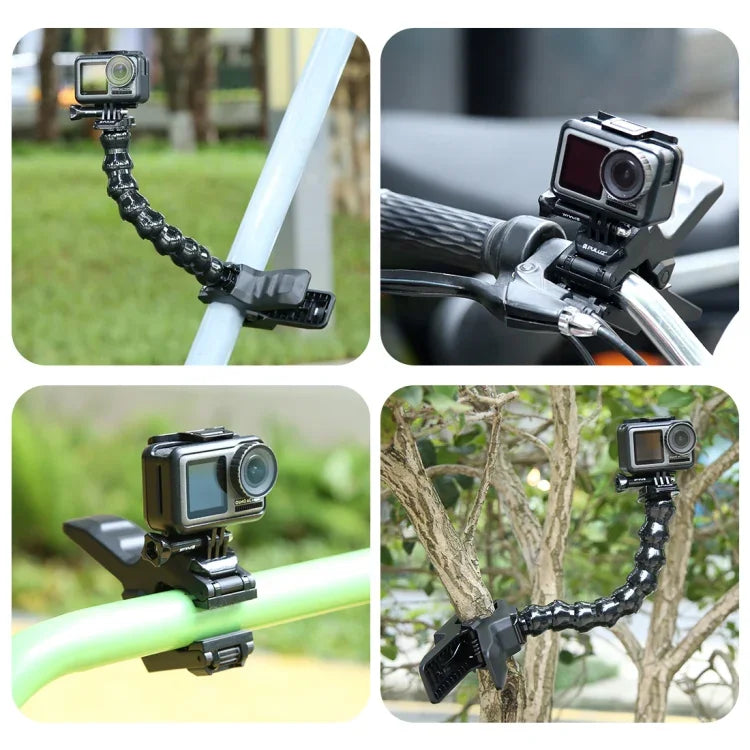 PULUZ アクションスポーツカメラ用 ジョーズフレックスクランプマウント GoPro、Insta360、DJIおよびその他アクションカメラ用、ジョーズマウント