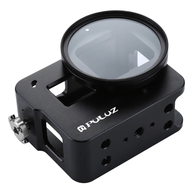 PULUZ ハウジングシェル CNCアルミ合金保護ケージ 保険フレーム＆52mm UVレンズ付き GoPro HERO(2018) /7 ブラック /6 /5用、HERO6 /5プルフレーム用、HERO5プルフレーム用