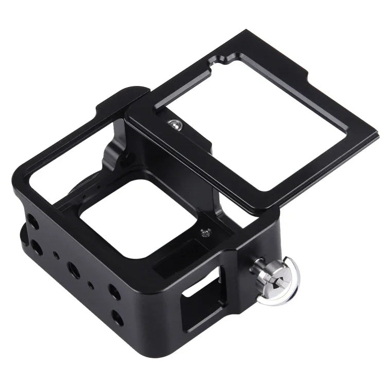 PULUZ ハウジングシェル CNCアルミ合金保護ケージ 保険フレーム＆52mm UVレンズ付き GoPro HERO(2018) /7 ブラック /6 /5用、HERO6 /5プルフレーム用、HERO5プルフレーム用
