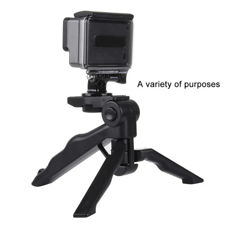 PULUZ グリップ折りたたみ三脚マウント アダプター＆ネジ付き GoPro、Insta360、DJIおよびその他のアクションカメラ用 最大荷重: 2kg