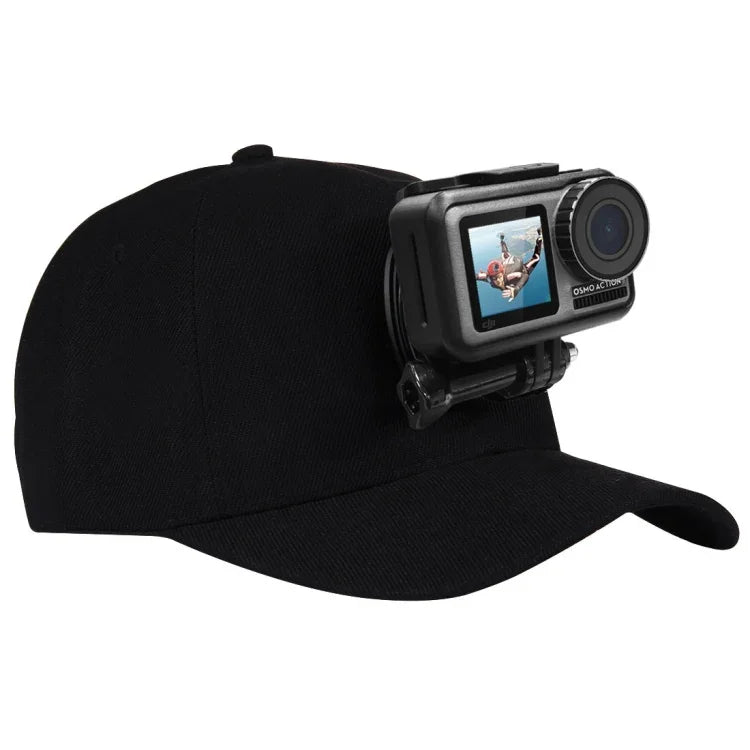 PULUZ ベースボールキャップ Jフックバックルマウント＆ネジ付き GoPro、DJI OSMO Actionおよびその他のアクションカメラ用 ベースボールキャップ ブラック、レッド、ダークブルー