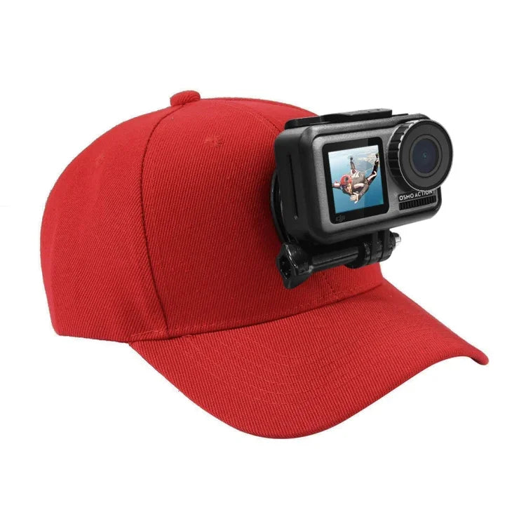 PULUZ ベースボールキャップ Jフックバックルマウント＆ネジ付き GoPro、DJI OSMO Actionおよびその他のアクションカメラ用 ベースボールキャップ ブラック、レッド、ダークブルー