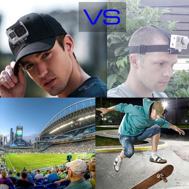 PULUZ ベースボールキャップ Jフックバックルマウント＆ネジ付き GoPro、DJI OSMO Actionおよびその他のアクションカメラ用 ベースボールキャップ ブラック、レッド、ダークブルー