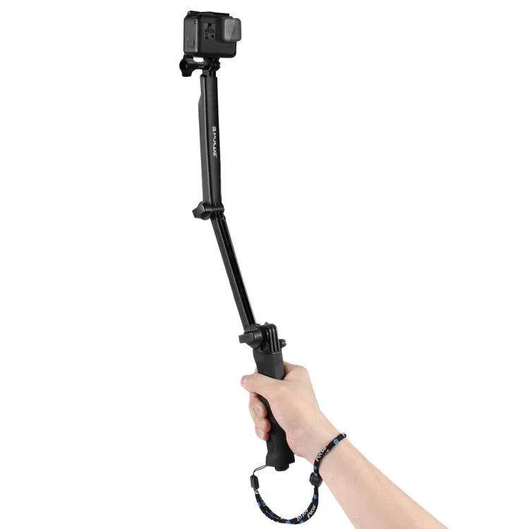 PULUZ 3ウェイグリップ 折りたたみ式三脚 セルフィースティック 延長モノポッド GoPro、Insta360 ONE R、DJI Osmo Actionおよびその他のアクションカメラ用、長さ：20-58cm、長さ：20-58cm